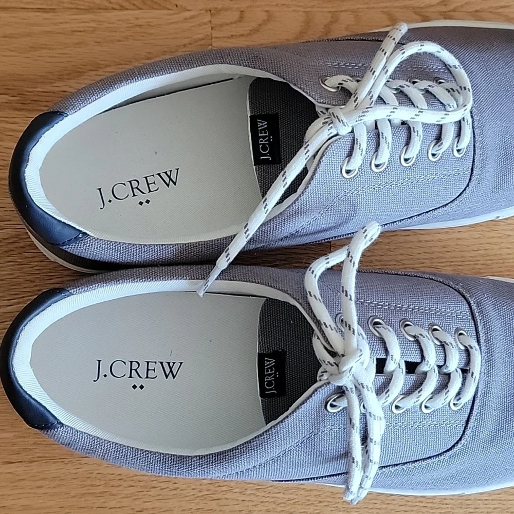 J.CREW Gray Canvas Lace Up Shoe